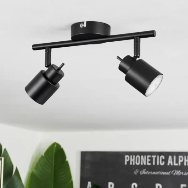 hofstein Plafonnier Nestavel LED Noir, 2 lumières* Lampes Modernes