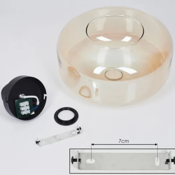 hofstein Plafonnier Pedreles Ambre, 1 lumière* Lampes En Verre