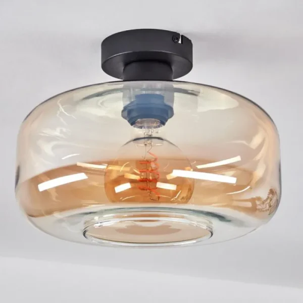 hofstein Plafonnier Pedreles Ambre, 1 lumière* Lampes En Verre