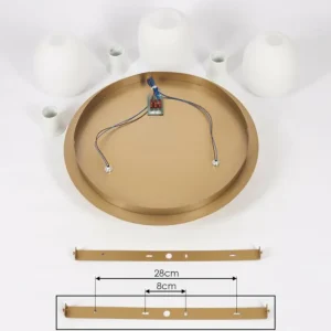 hofstein Plafonnier Pintacura Laiton, 3 lumières* Lampes En Verre