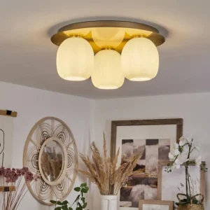 hofstein Plafonnier Pintacura Laiton, 3 lumières* Lampes En Verre