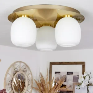 hofstein Plafonnier Pintacura Laiton, 3 lumières* Lampes En Verre