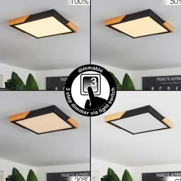 hofstein Plafonnier Pontchardon LED Écru, Noir, 1 lumière* Lampes Modernes