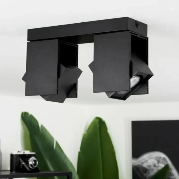 hofstein Plafonnier Prassinet Noir, 2 lumières* Lampes Modernes