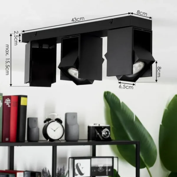 hofstein Plafonnier Prassinet Noir, 3 lumières* Lampes Modernes