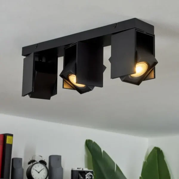 hofstein Plafonnier Prassinet Noir, 3 lumières* Lampes Modernes