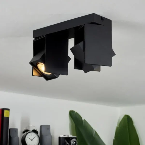 hofstein Plafonnier Prassinet Noir, 2 lumières* Lampes Modernes