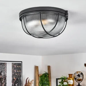 hofstein Plafonnier Quintay Noir, 1 lumière* Lampes En Verre