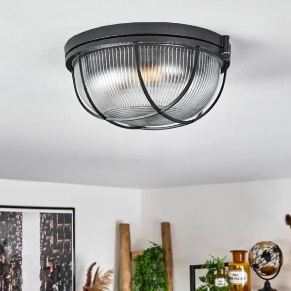 hofstein Plafonnier Quintay Noir, 1 lumière* Lampes En Verre
