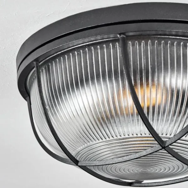 hofstein Plafonnier Quintay Noir, 1 lumière* Lampes En Verre