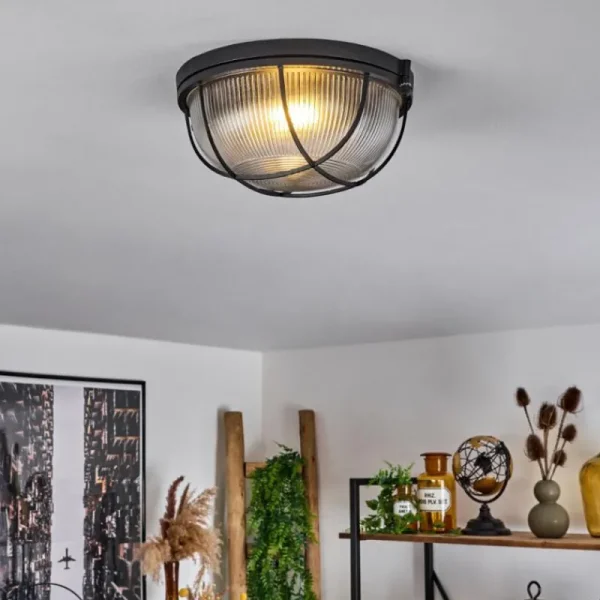 hofstein Plafonnier Quintay Noir, 1 lumière* Lampes En Verre