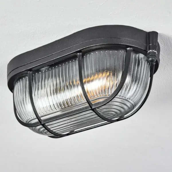 hofstein Plafonnier Quintay Noir, 1 lumière* Lampes En Verre