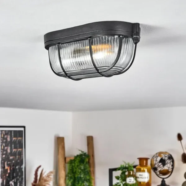 hofstein Plafonnier Quintay Noir, 1 lumière* Lampes En Verre