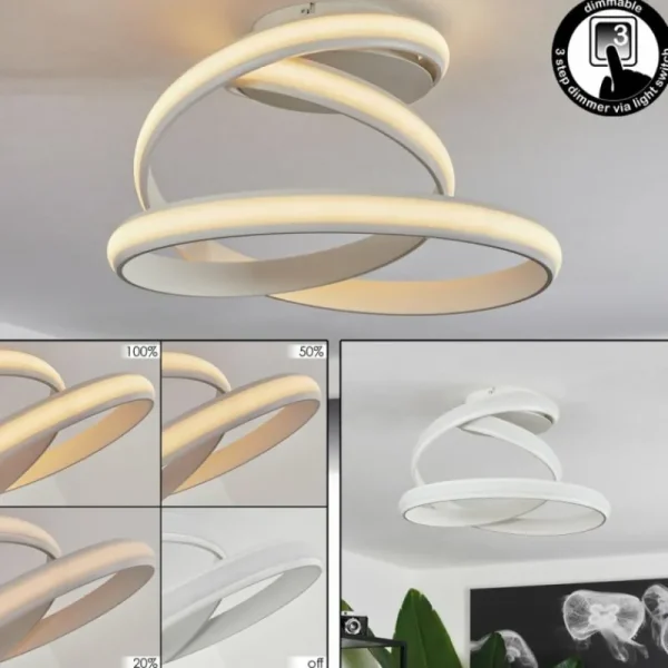 hofstein Plafonnier Ramada LED Blanc, 1 lumière* Lampes Modernes