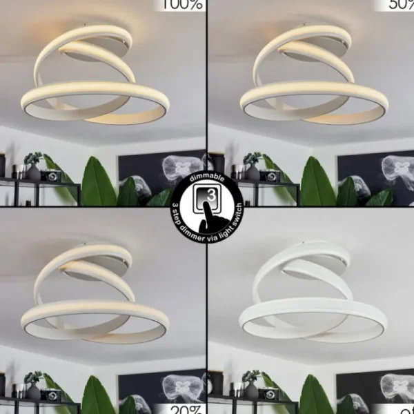 hofstein Plafonnier Ramada LED Blanc, 1 lumière* Lampes Modernes
