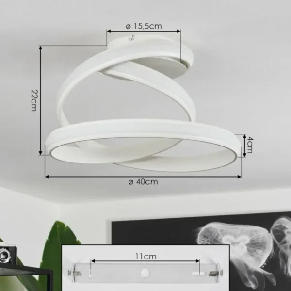 hofstein Plafonnier Ramada LED Blanc, 1 lumière* Lampes Modernes