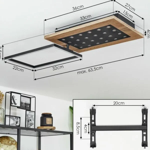 hofstein Plafonnier Ramilos LED Écru, Noir, 1 lumière* Lampes Modernes