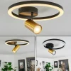 hofstein Plafonnier Reboleiro LED Noir, 2 lumières* Lampes Modernes