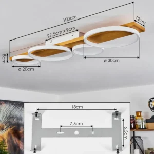 hofstein Plafonnier Rodekro LED Écru, Blanc, 1 lumière* Lampes Modernes