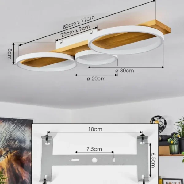 hofstein Plafonnier Rodekro LED Écru, Blanc, 1 lumière* Lampes Modernes