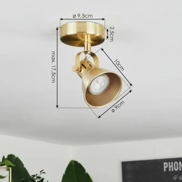 hofstein Plafonnier Salinas Laiton, 1 lumière* Lampes Modernes