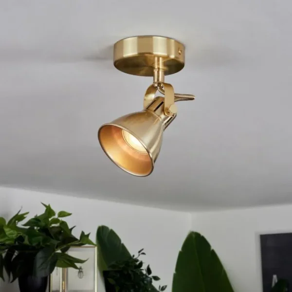 hofstein Plafonnier Salinas Laiton, 1 lumière* Lampes Modernes