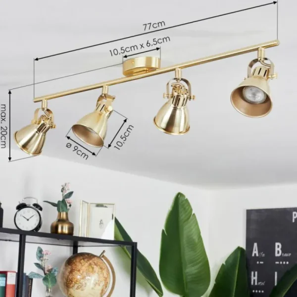 hofstein Plafonnier Salinas LED Laiton, 4 lumières* Lampes Modernes