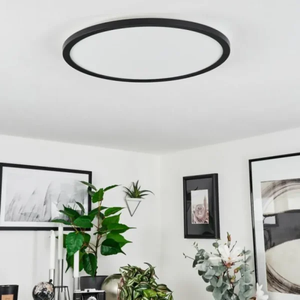 hofstein Plafonnier Sasinhosa LED Noir, 1 lumière, Télécommandes* Lampes Modernes
