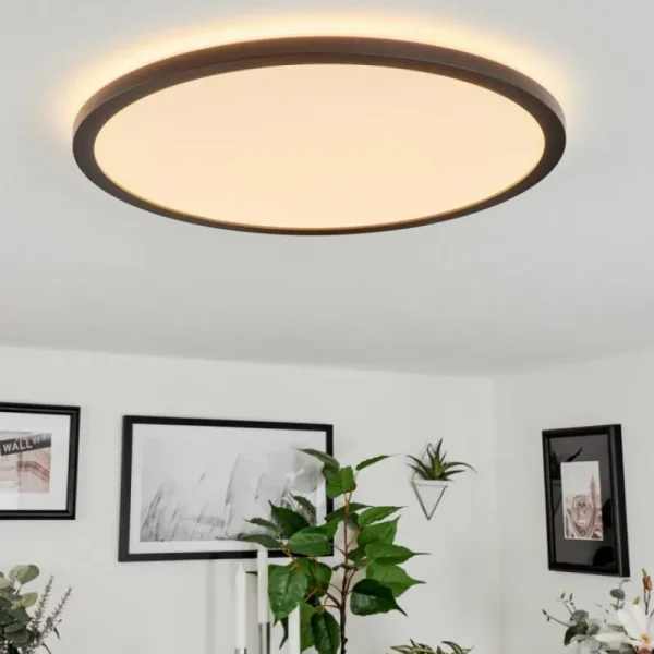 hofstein Plafonnier Sasinhosa LED Noir, 1 lumière, Télécommandes* Lampes Modernes