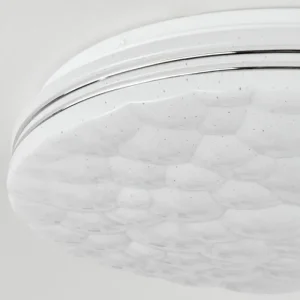 hofstein Plafonnier Savardeix LED Chrome, Blanc, 1 lumière, Télécommandes, Changeur de couleurs* Lampes Modernes