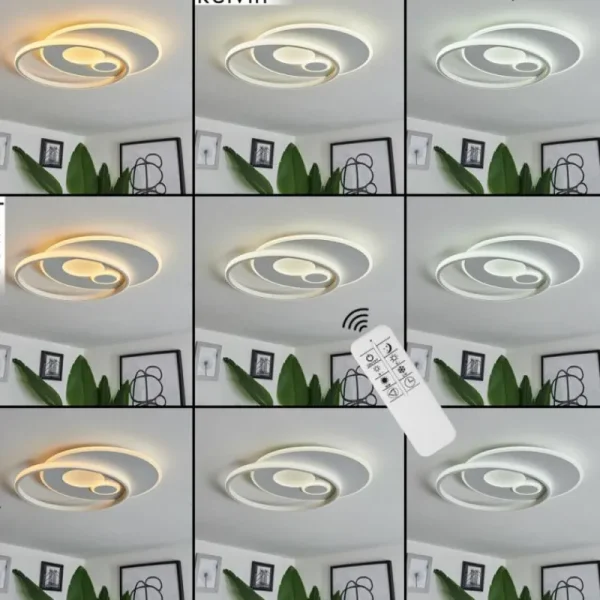 hofstein Plafonnier Selim LED Blanc, 1 lumière, Télécommandes* Lampes Modernes