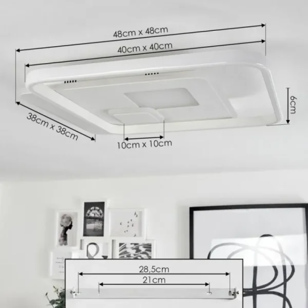 hofstein Plafonnier Selim LED Blanc, 1 lumière, Télécommandes* Lampes Modernes