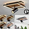 hofstein Plafonnier Sequeira LED Bois clair, Couleur bois, Noir, 2 lumières* Lampes Modernes