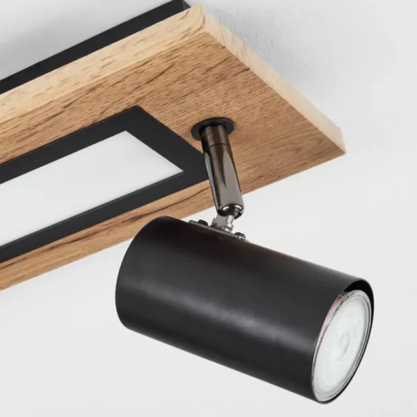 hofstein Plafonnier Sequeira LED Couleur bois, Noir, Blanc, 3 lumières* Lampes Modernes