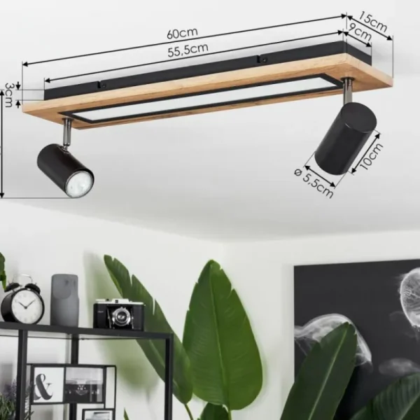 hofstein Plafonnier Sequeira LED Couleur bois, Noir, Blanc, 3 lumières* Lampes Modernes