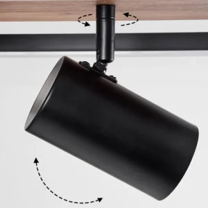 hofstein Plafonnier Sequeira LED Bois clair, Couleur bois, Noir, 4 lumières* Lampes Modernes