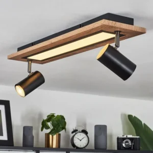 hofstein Plafonnier Sequeira LED Couleur bois, Noir, Blanc, 3 lumières* Lampes Modernes
