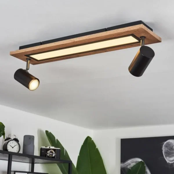 hofstein Plafonnier Sequeira LED Couleur bois, Noir, Blanc, 3 lumières* Lampes Modernes