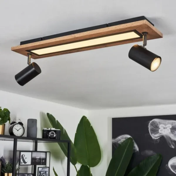hofstein Plafonnier Sequeira LED Couleur bois, Noir, Blanc, 3 lumières* Lampes Modernes