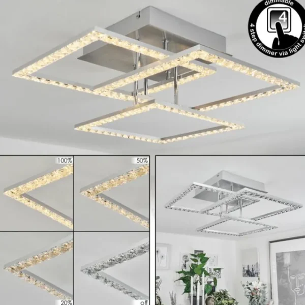 hofstein Plafonnier Serranos LED Aluminium, 1 lumière* Lampes Modernes