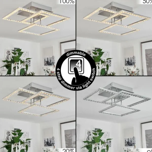 hofstein Plafonnier Serranos LED Aluminium, 1 lumière* Lampes Modernes