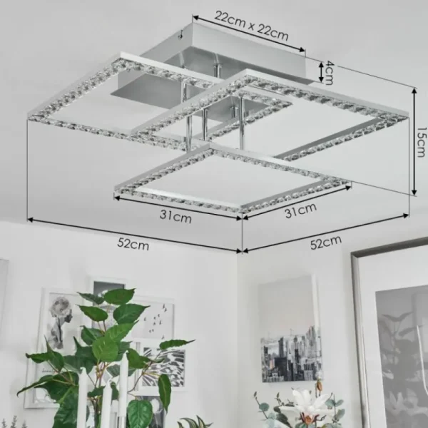 hofstein Plafonnier Serranos LED Aluminium, 1 lumière* Lampes Modernes