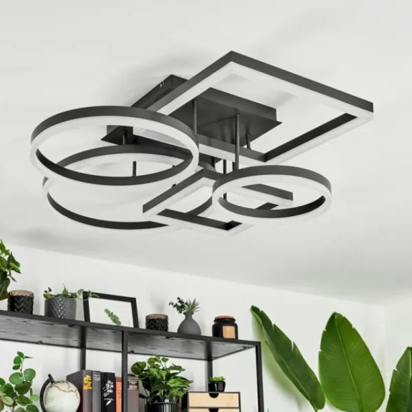 hofstein Plafonnier Sistelo LED Noir, 1 lumière* Lampes Modernes