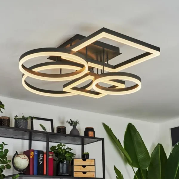 hofstein Plafonnier Sistelo LED Noir, 1 lumière* Lampes Modernes