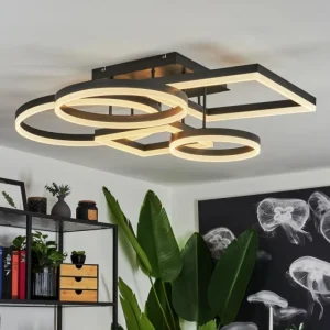 hofstein Plafonnier Sistelo LED Noir, 1 lumière* Lampes Modernes