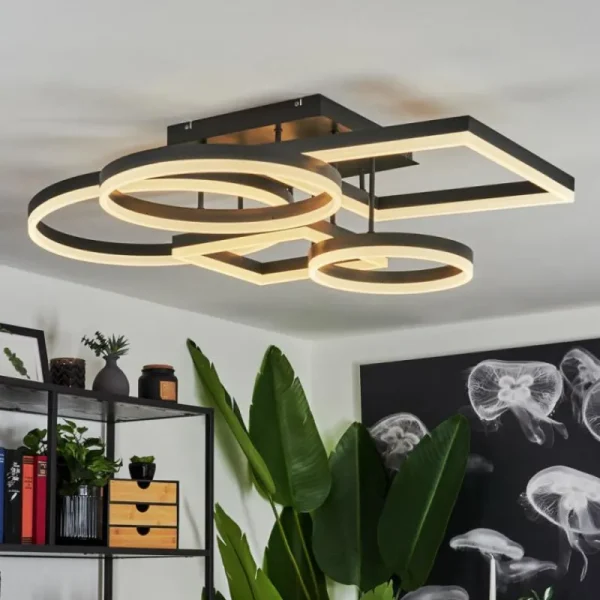 hofstein Plafonnier Sistelo LED Noir, 1 lumière* Lampes Modernes