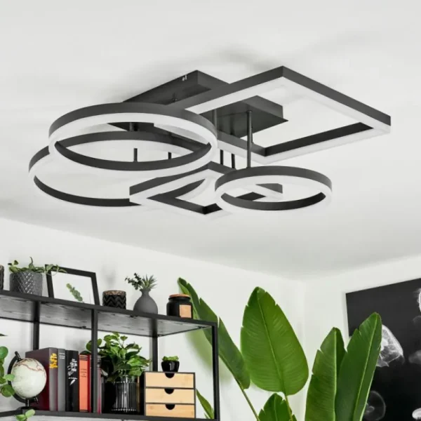 hofstein Plafonnier Sistelo LED Noir, 1 lumière* Lampes Modernes