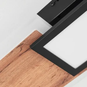 hofstein Plafonnier Sourbarie LED Brun, Couleur bois, Noir, 1 lumière* Lampes Modernes