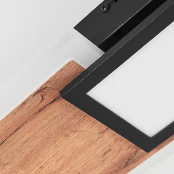 hofstein Plafonnier Sourbarie LED Brun, Couleur bois, Noir, 1 lumière* Lampes Modernes