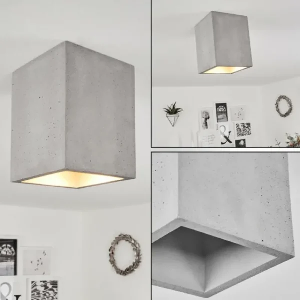 hofstein Plafonnier Stettler Gris, 1 lumière* Lampes Modernes